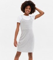 New Look Girls Grey 2-in-1 T-Shirt Dress